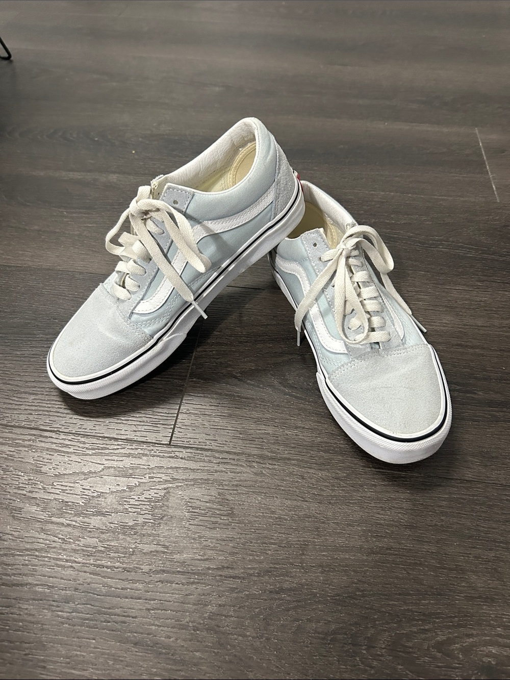 Vans Old Skool Sneakers in Light Blue and White